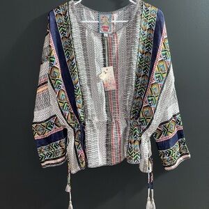 NWT Women’s Johnny Was  Patterned Blouse XS